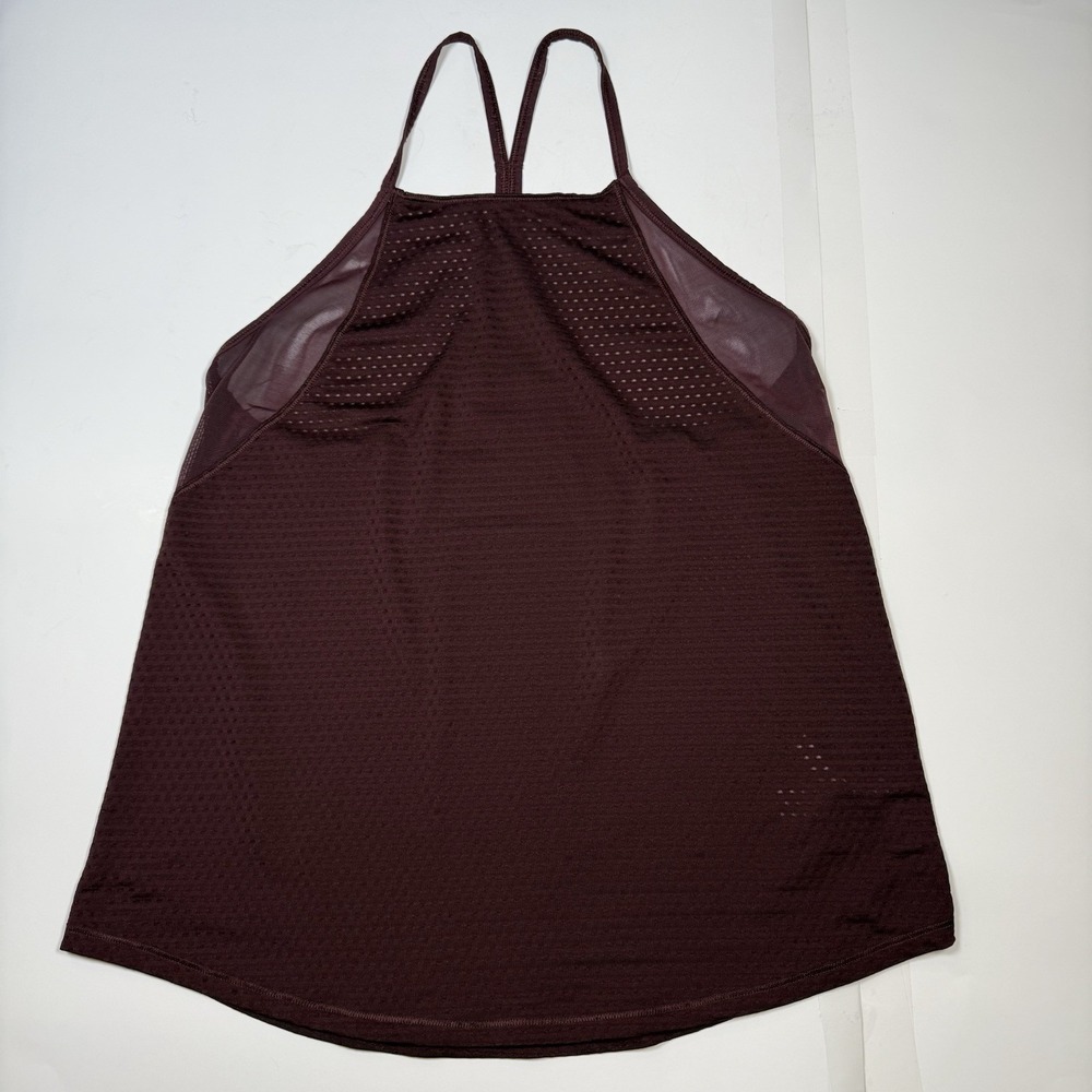 5/$25 SALE | Athleta Tank Top Womens XS Burgundy Red High Neck Mesh Relaxed Race
